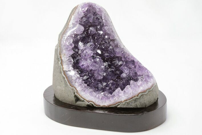 Amethyst Cluster With Wood Base - Uruguay #199841